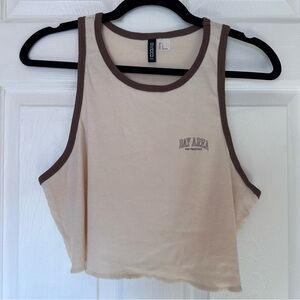 Brown Graphic Cropped Tank